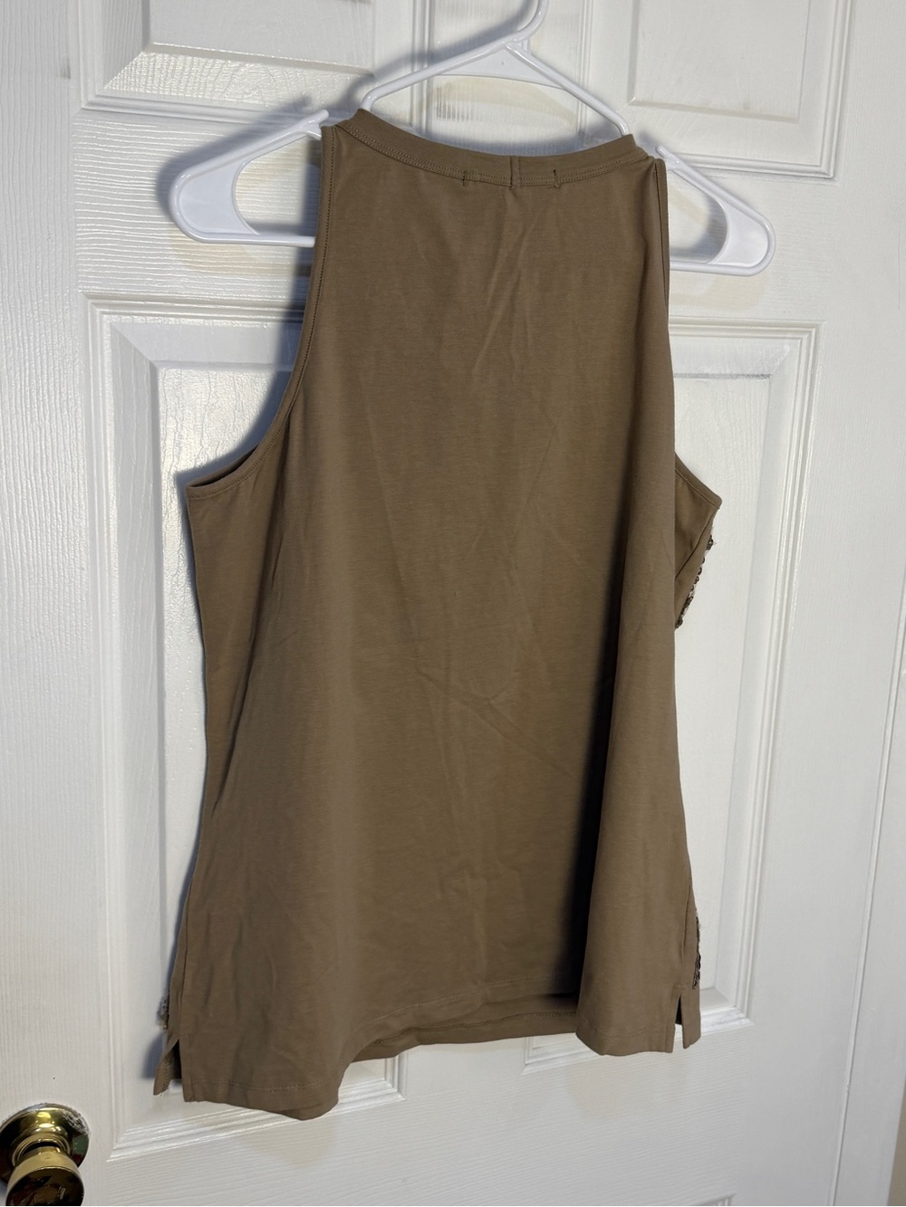 Kenneth Cole Rose Gold Sequin Front Tank - Olive Back L NWT - Picture 5 of 9